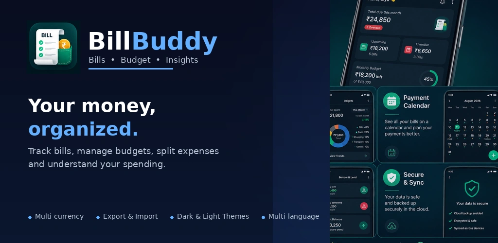 BillBuddy - Bills & Budget Feature Graphic