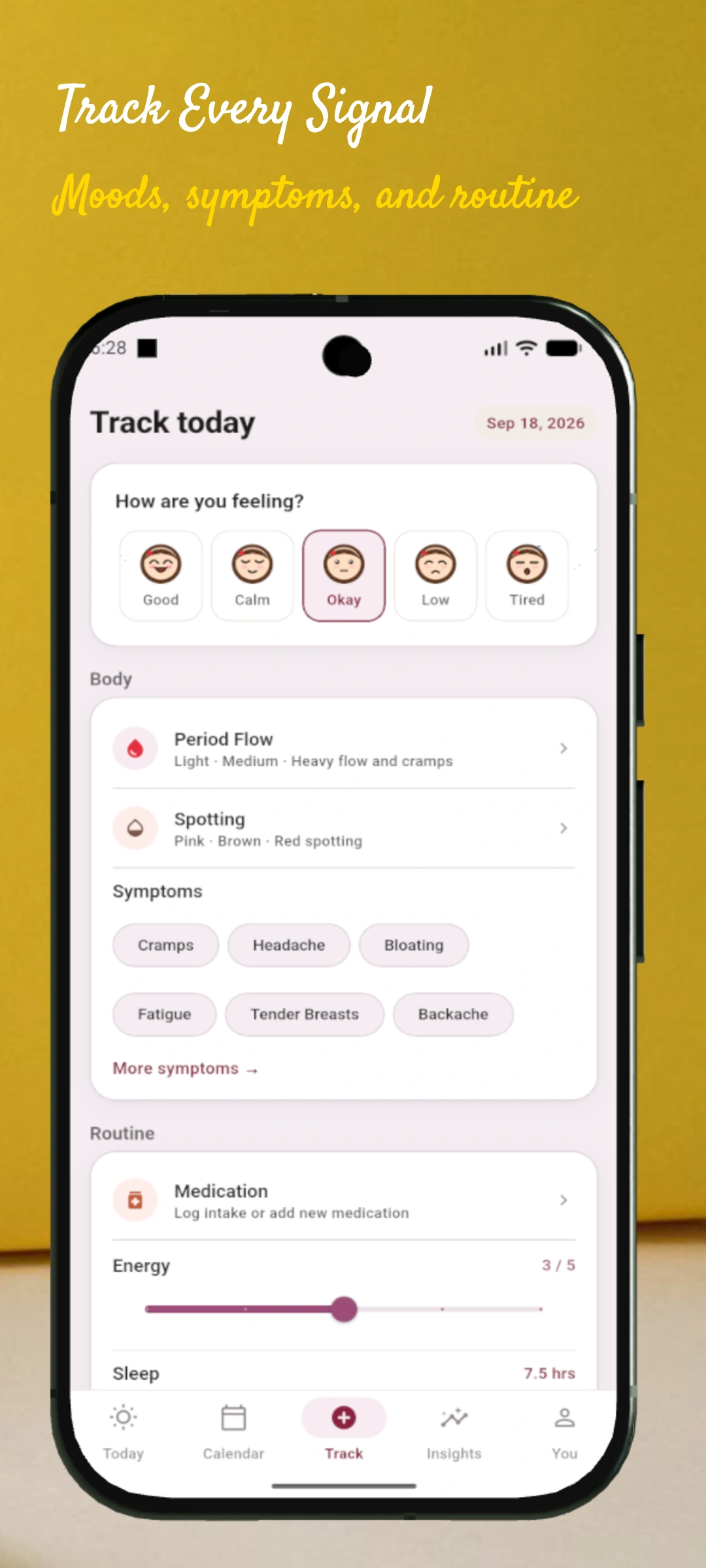 Savi: Period & Cycle Tracker screenshot