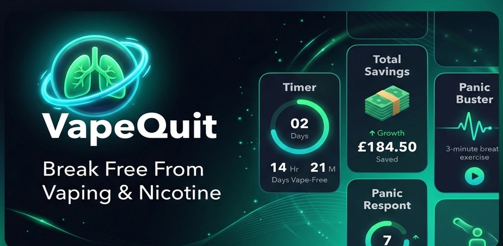 VapeQuit: Quit Vaping & Smoke Feature Graphic